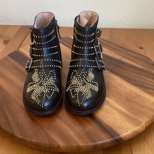 Chloe kids Studded Black Ankle Boots 1